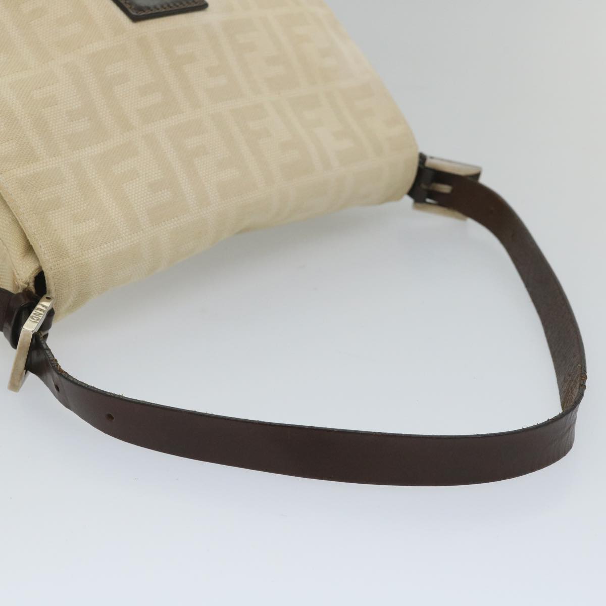 FENDI Zucca Canvas Mamma Baguette Shoulder Bag Beige yk9224