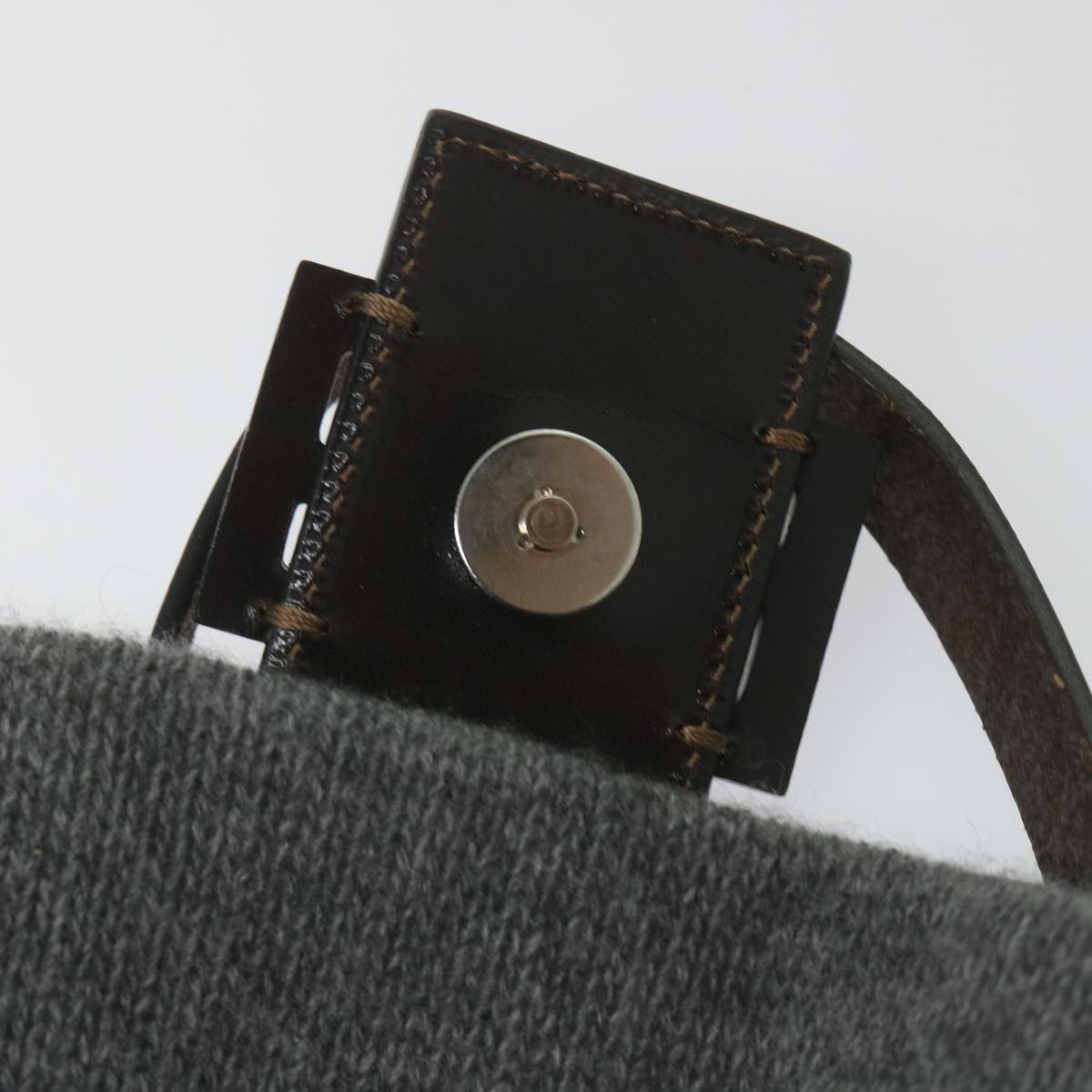 FENDI Mamma Baguette Shoulder Bag Wool Gray 2354 26325 099 yk9247
