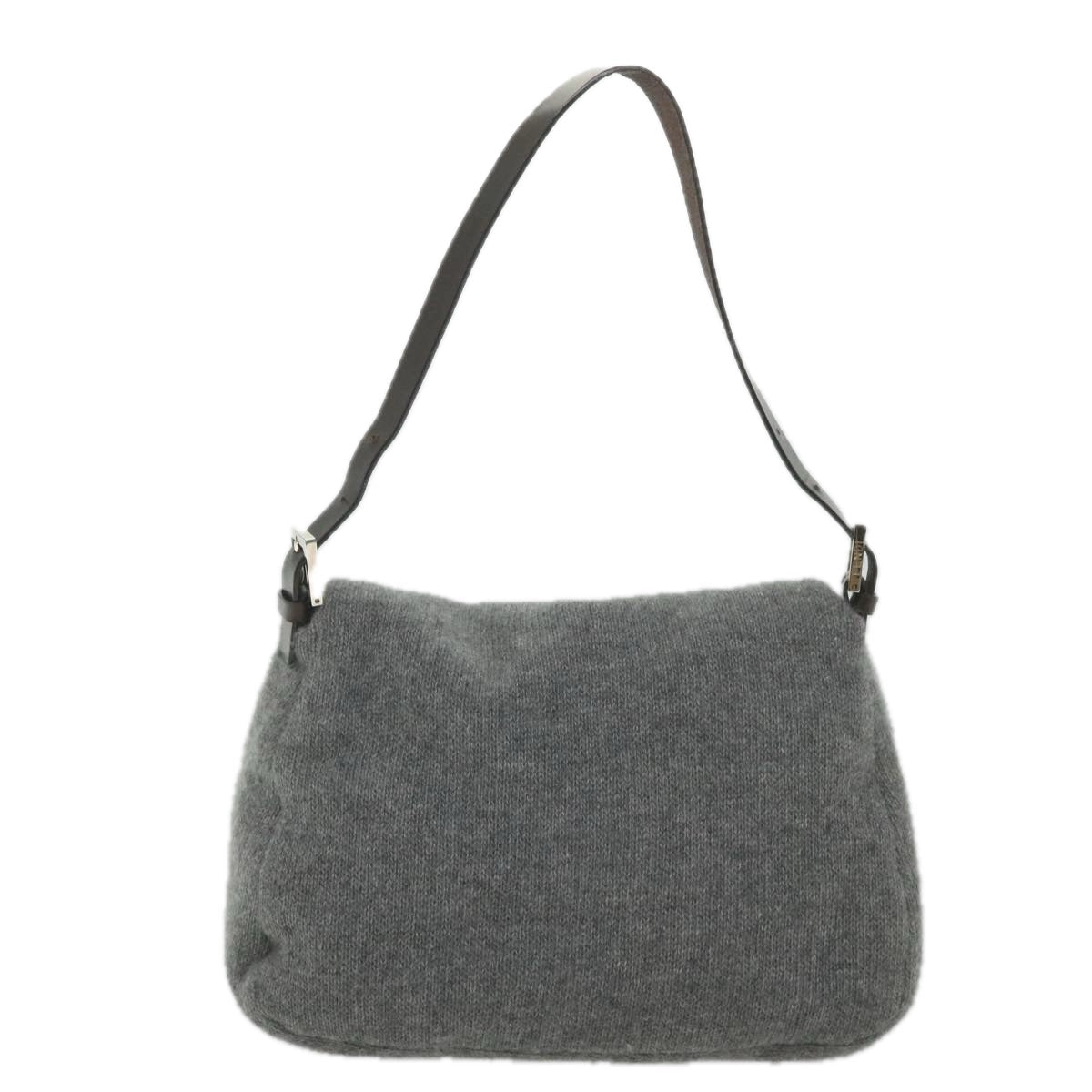FENDI Mamma Baguette Shoulder Bag Wool Gray 2354 26325 099 yk9247