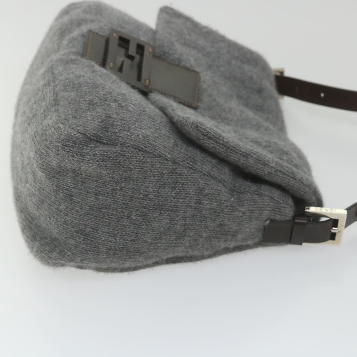 FENDI Mamma Baguette Shoulder Bag Wool Gray 2354 26325 099 yk9247