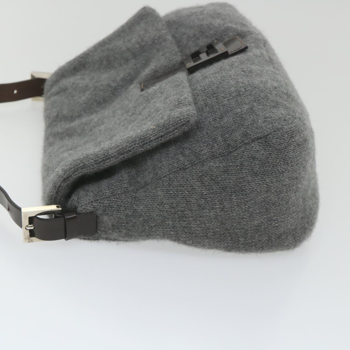 FENDI Mamma Baguette Shoulder Bag Wool Gray 2354 26325 099 yk9247