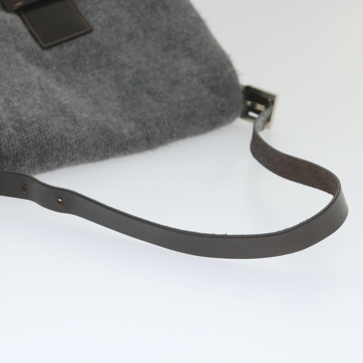 FENDI Mamma Baguette Shoulder Bag Wool Gray 2354 26325 099 yk9247