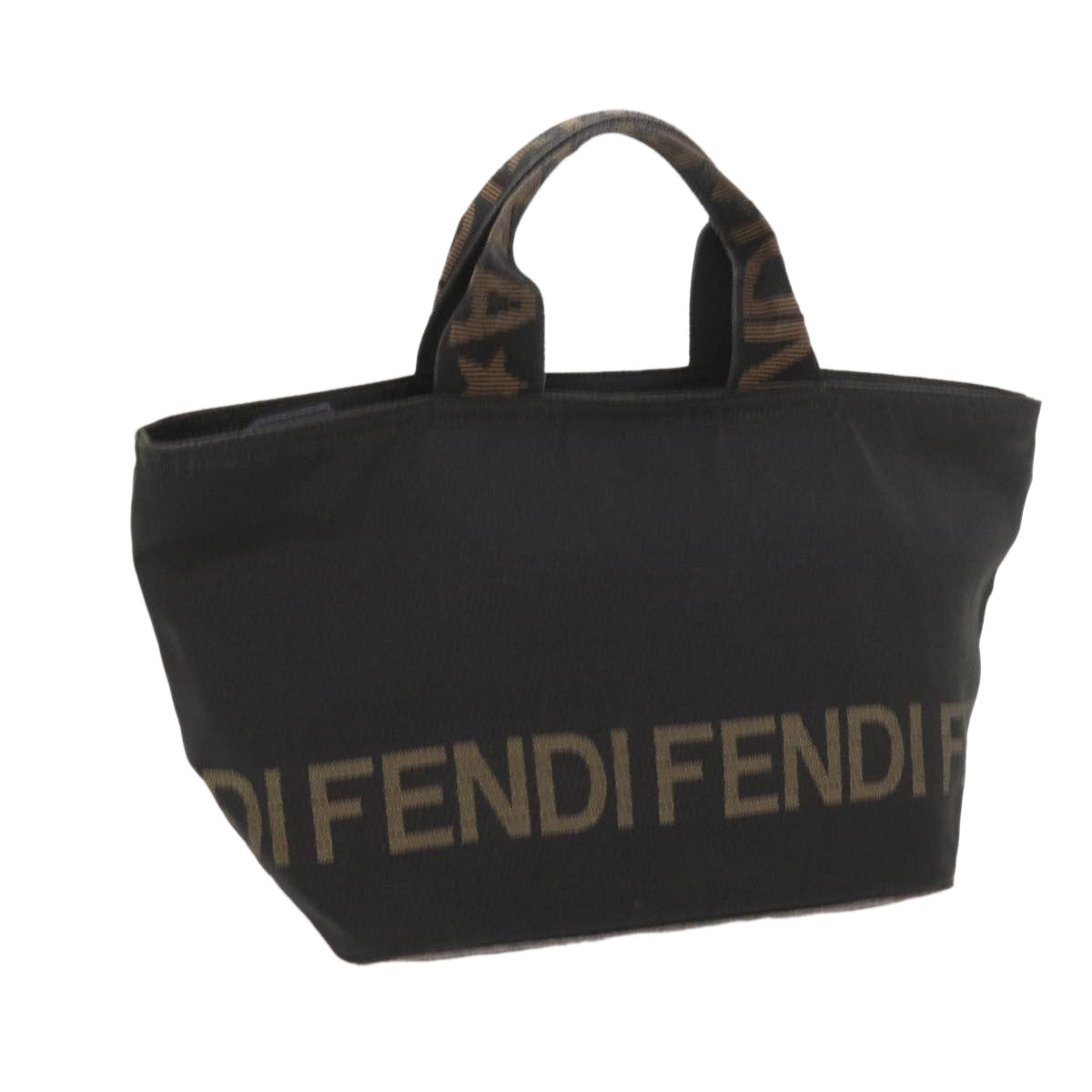FENDI Hand Bag Canvas Black yk9264