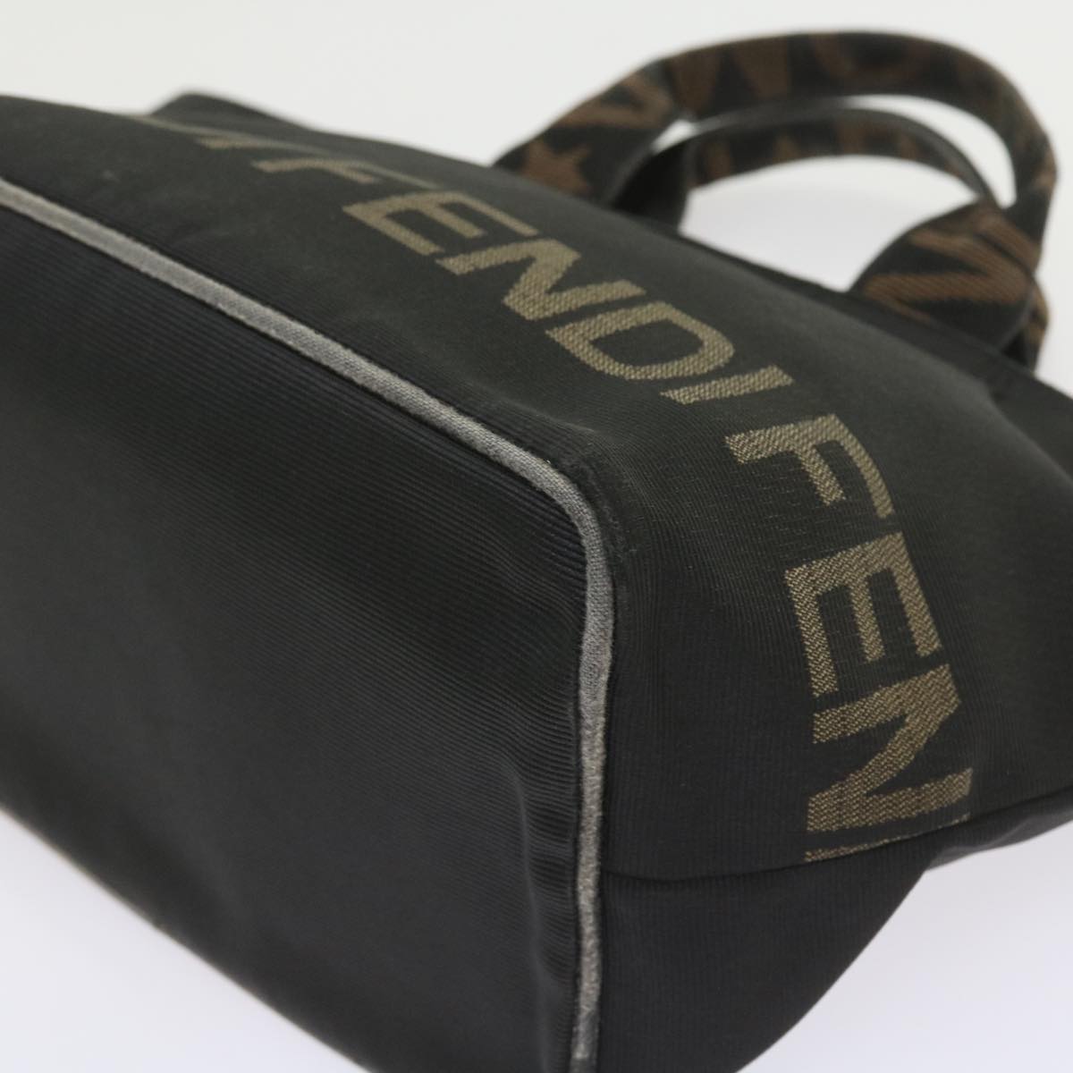 FENDI Hand Bag Canvas Black yk9264