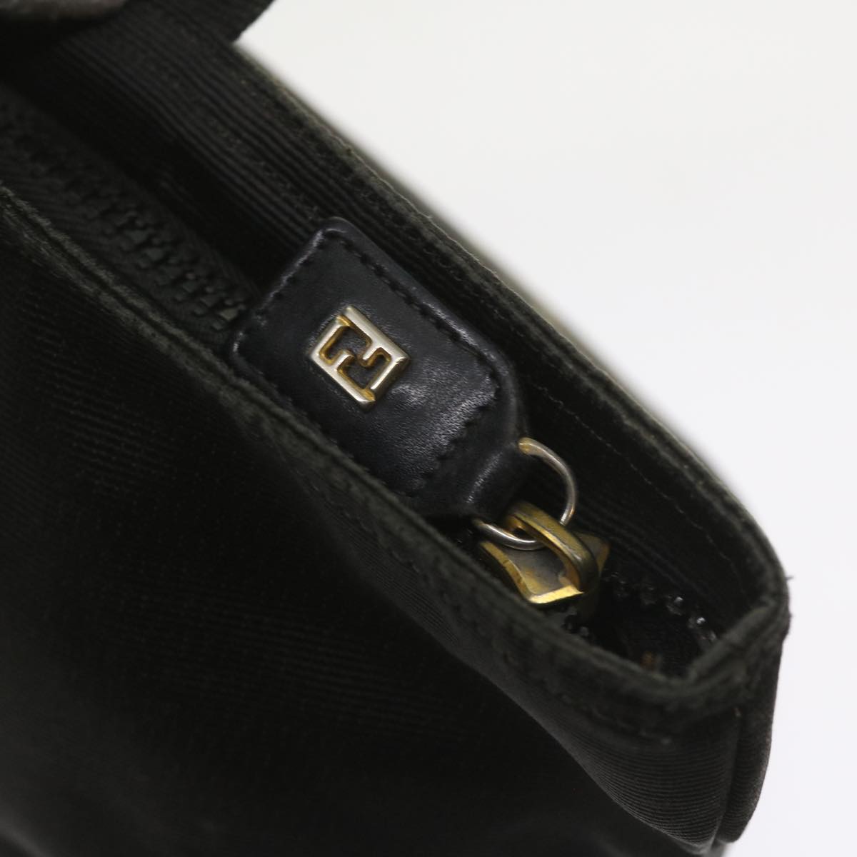 FENDI Hand Bag Canvas Black yk9264