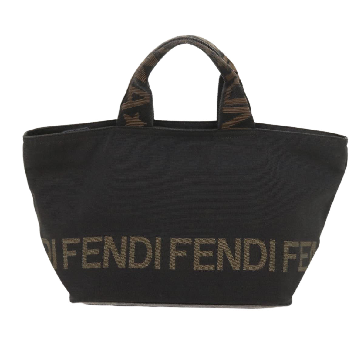 FENDI Hand Bag Canvas Black yk9264