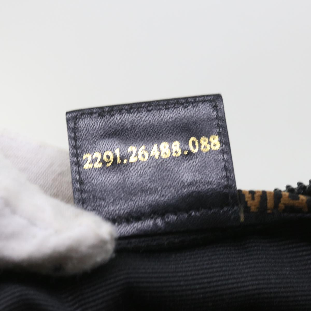 FENDI Hand Bag Canvas Black yk9264