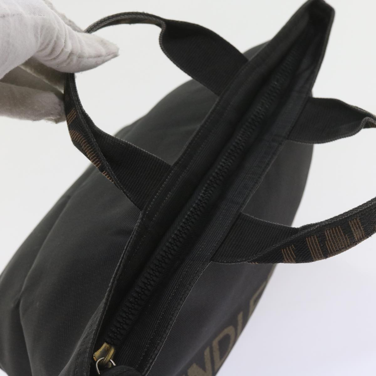 FENDI Hand Bag Canvas Black yk9264