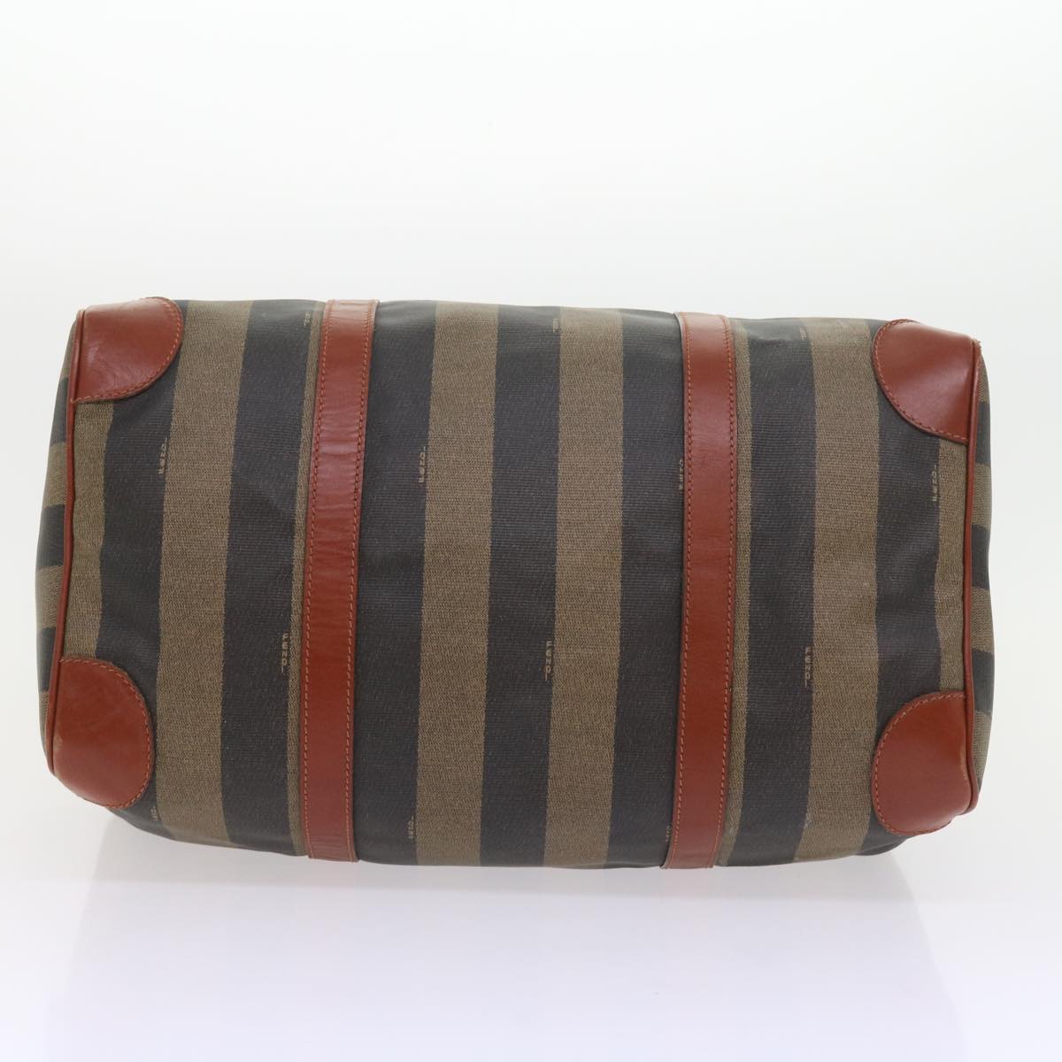 FENDI Pecan Canvas Boston Bag Black Brown yk9271