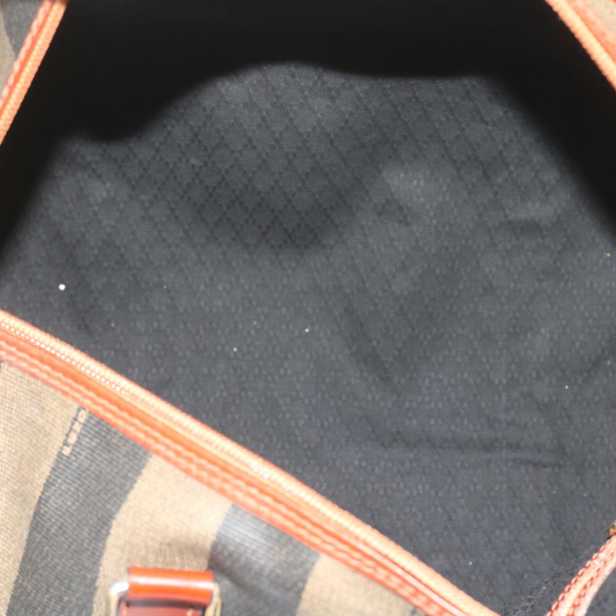 FENDI Pecan Canvas Boston Bag Black Brown yk9271