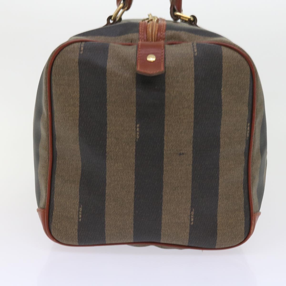 FENDI Pecan Canvas Boston Bag Black Brown yk9271
