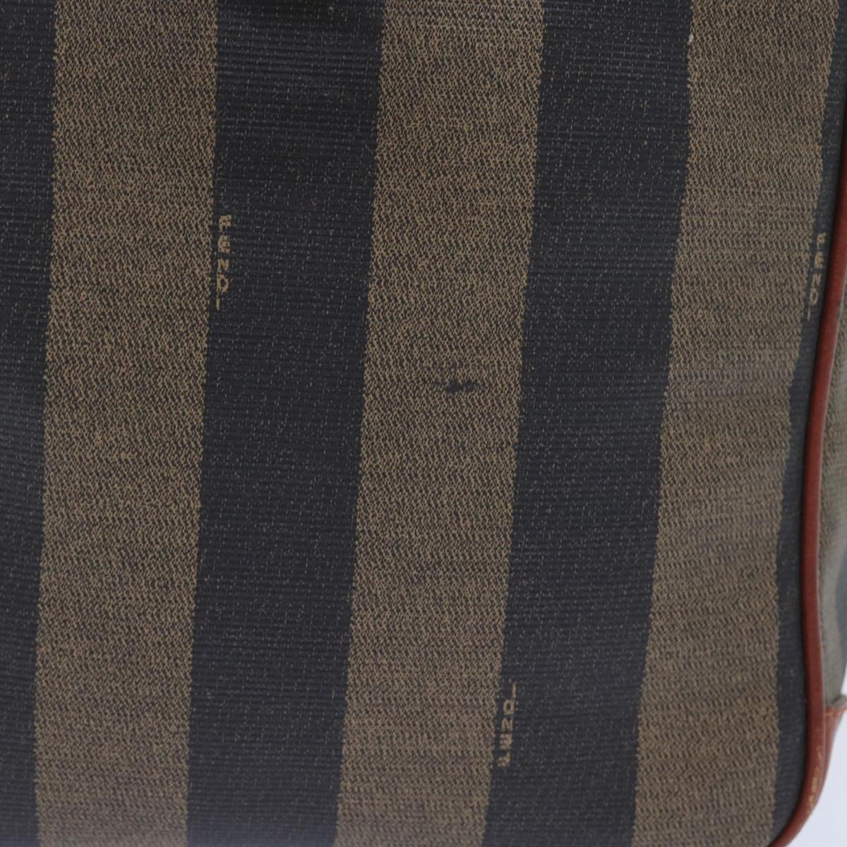 FENDI Pecan Canvas Boston Bag Black Brown yk9271
