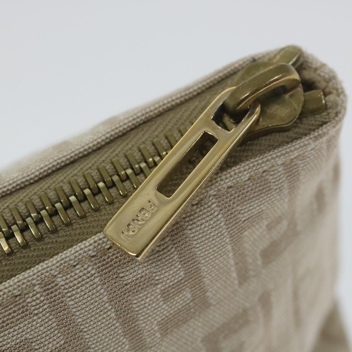 FENDI Zucchino Canvas Pouch Beige yk9285