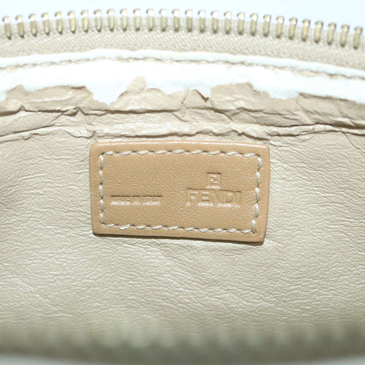FENDI Zucchino Canvas Pouch Beige yk9285