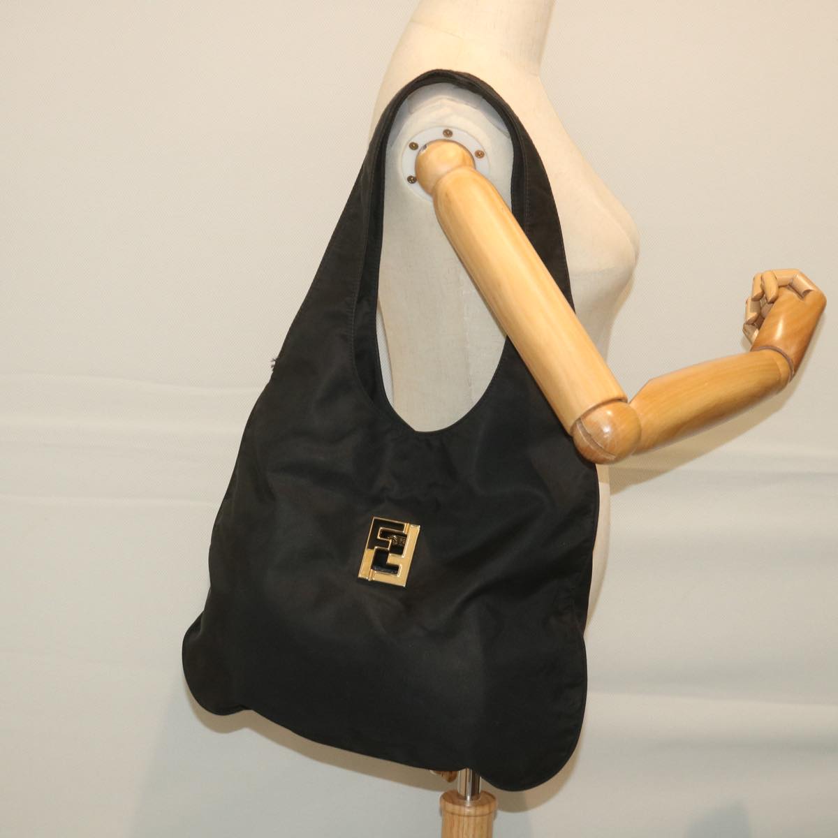 FENDI Shoulder Bag Nylon Black yk9321