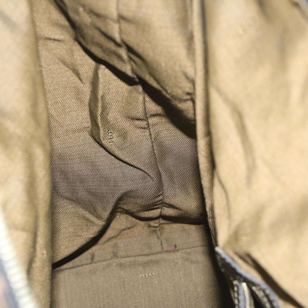 FENDI Zucca Canvas Boston Bag Brown Black yk9376