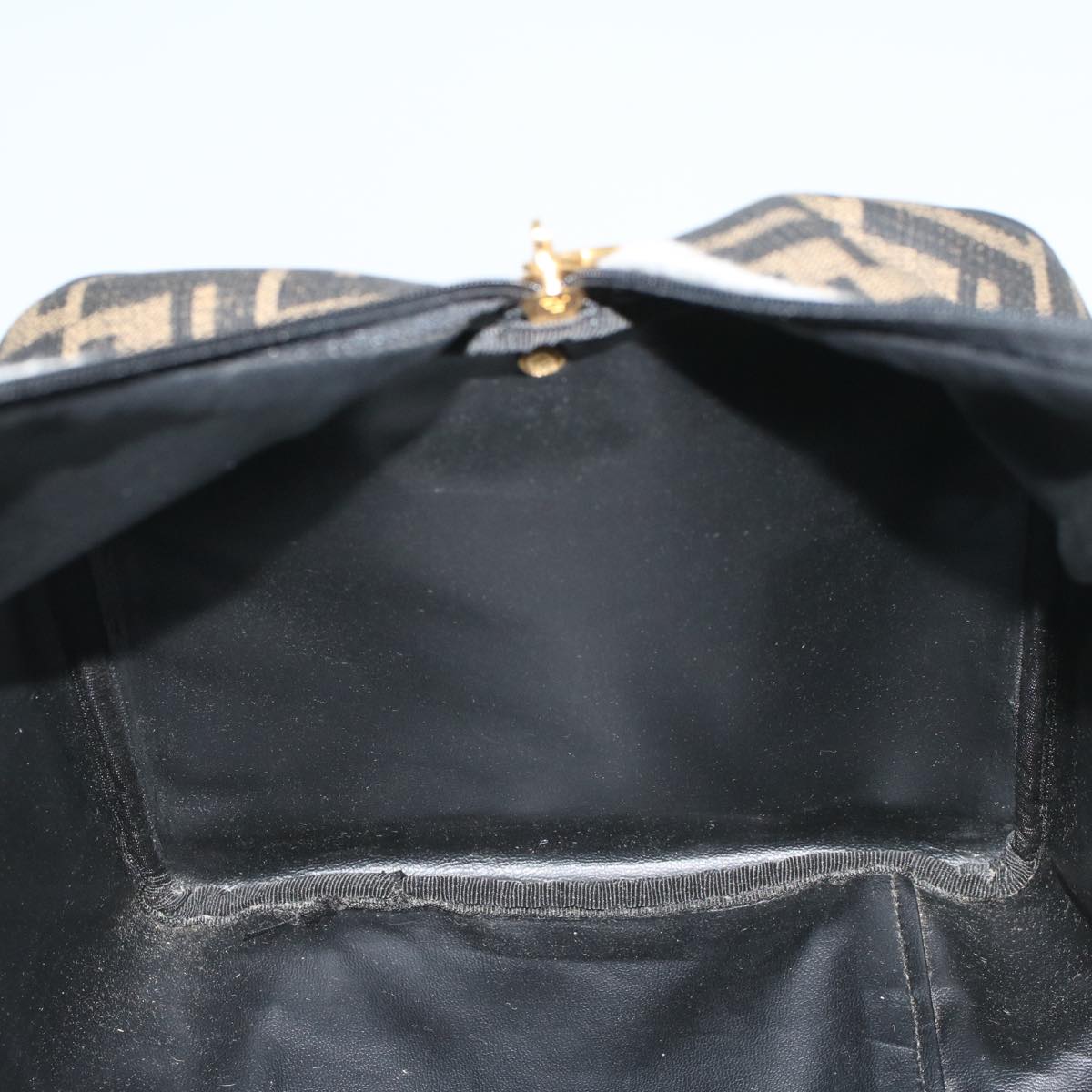 FENDI Zucca Canvas Boston Bag Black Brown 279 255090 049 yk9394