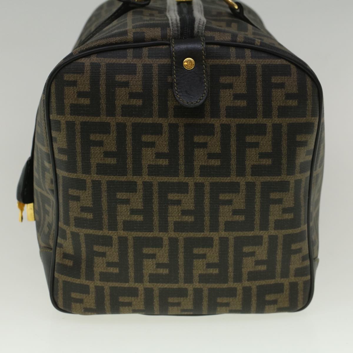 FENDI Zucca Canvas Boston Bag Black Brown 279 255090 049 yk9394