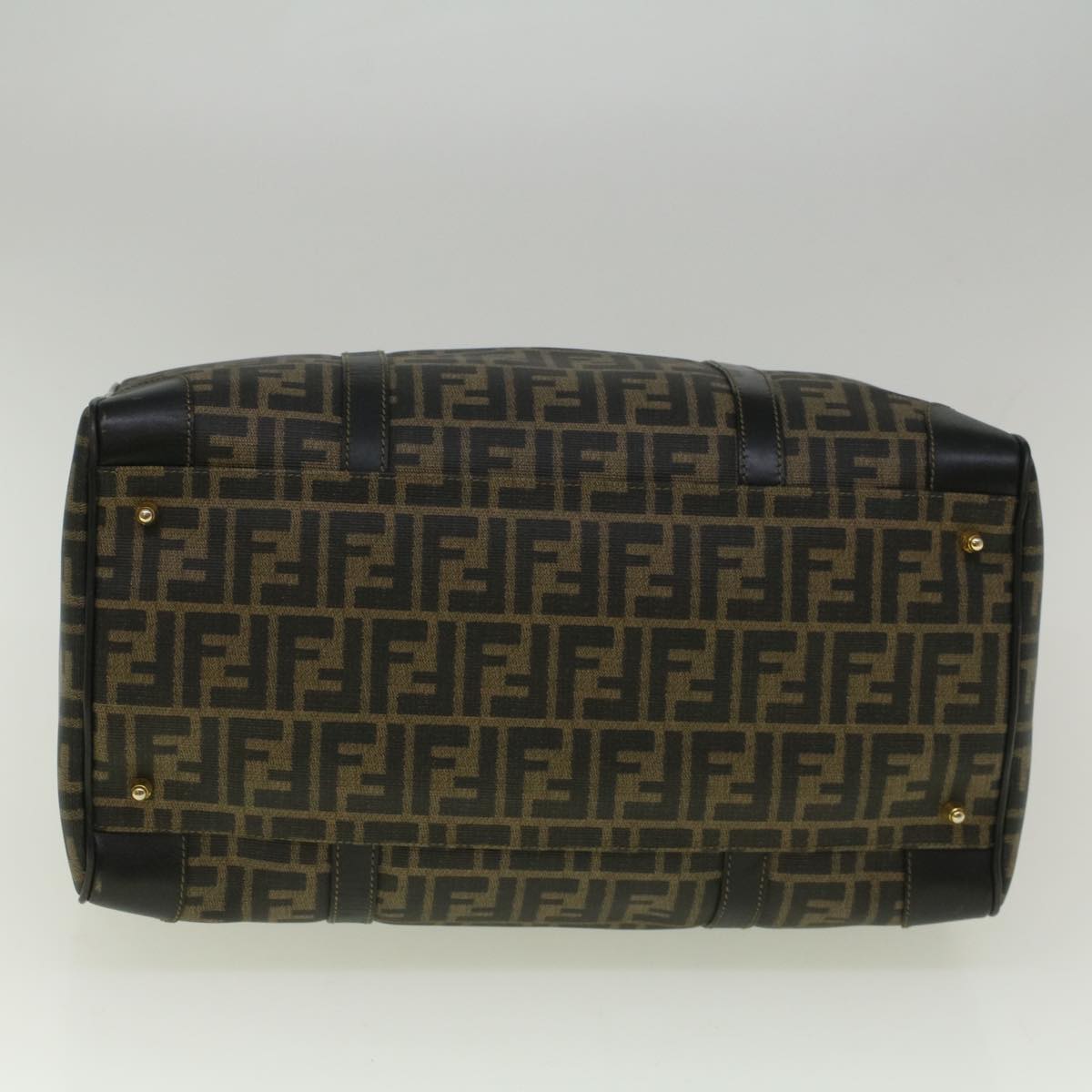 FENDI Zucca Canvas Boston Bag Black Brown 279 255090 049 yk9394