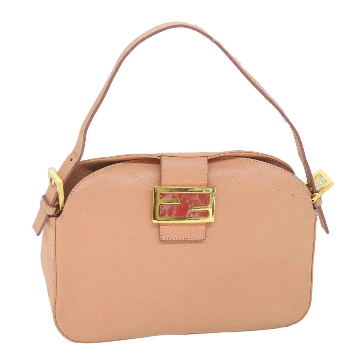 FENDI Mamma Baguette Shoulder Bag Leather Pink 2373 26725 018 yk9474