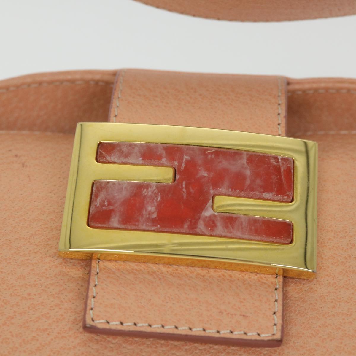 FENDI Mamma Baguette Shoulder Bag Leather Pink 2373 26725 018 yk9474