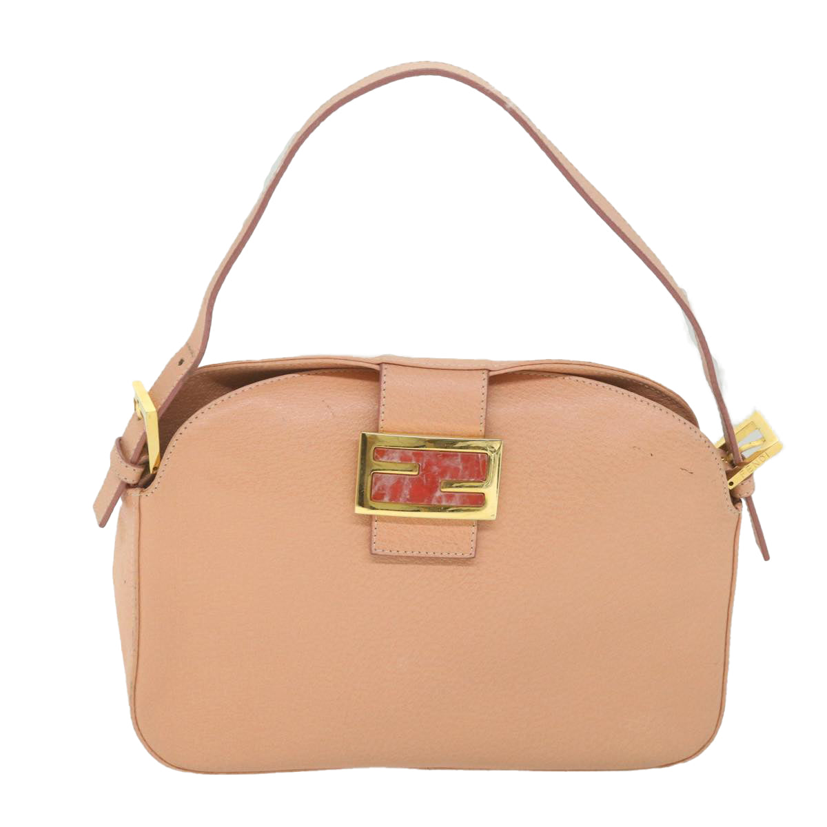 FENDI Mamma Baguette Shoulder Bag Leather Pink 2373 26725 018 yk9474