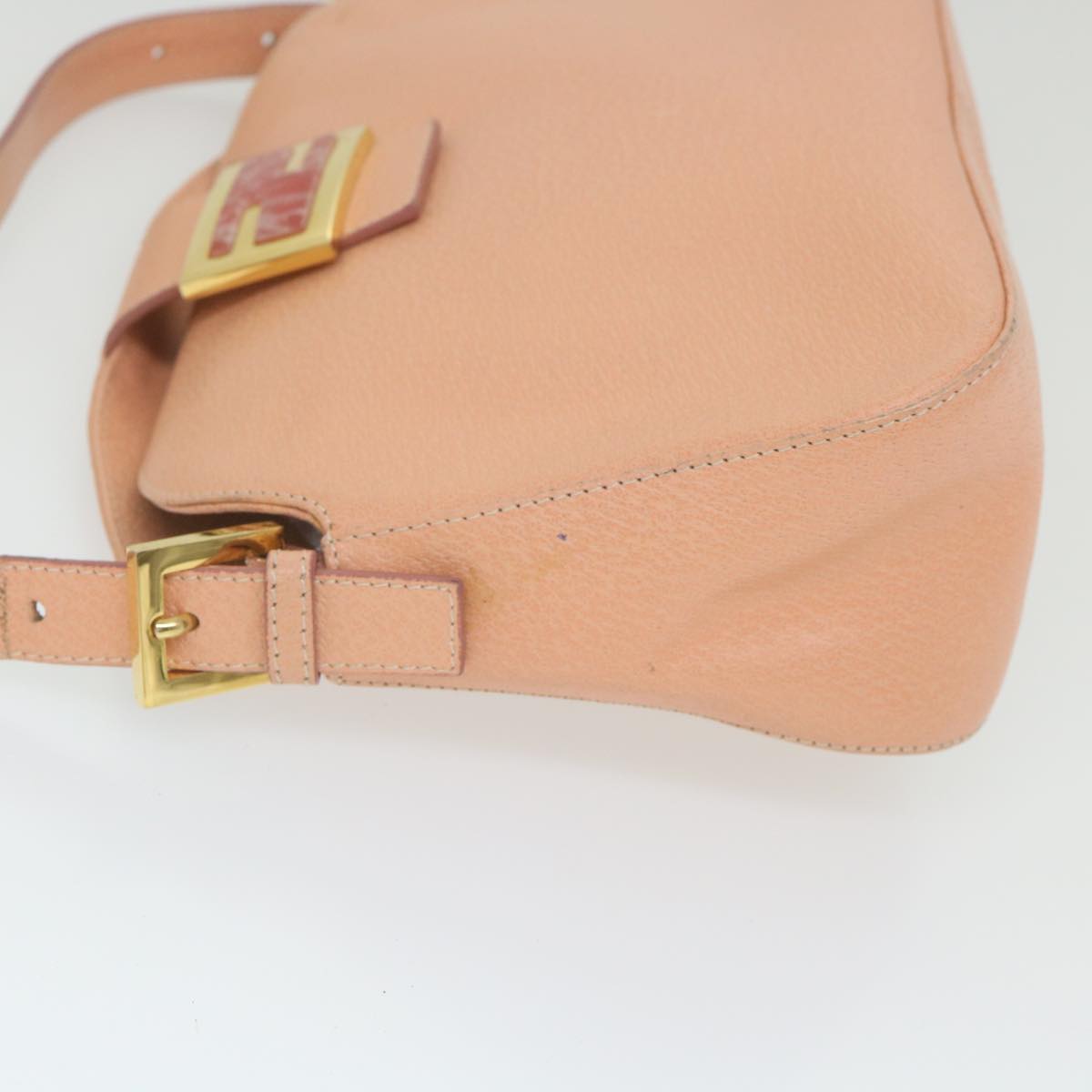 FENDI Mamma Baguette Shoulder Bag Leather Pink 2373 26725 018 yk9474
