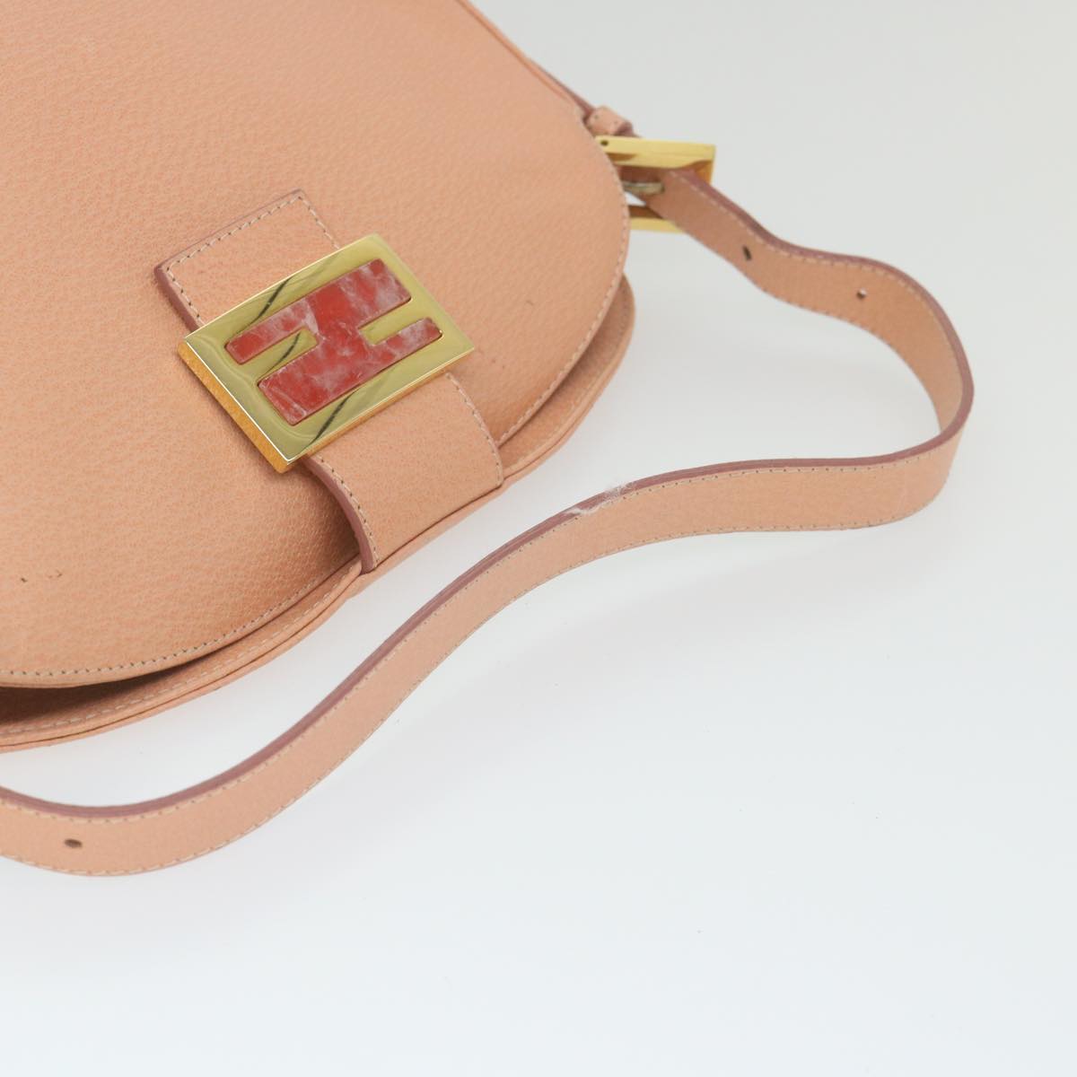 FENDI Mamma Baguette Shoulder Bag Leather Pink 2373 26725 018 yk9474