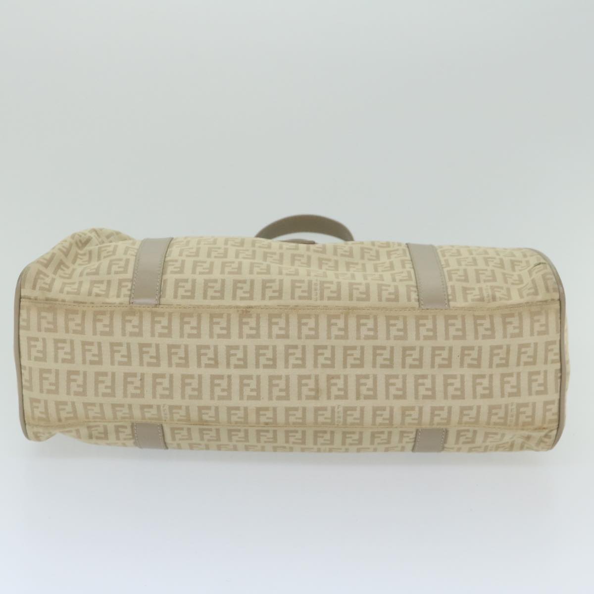 FENDI Zucchino Canvas Shoulder Bag Beige yk9541