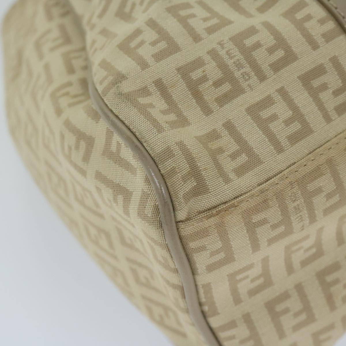 FENDI Zucchino Canvas Shoulder Bag Beige yk9541