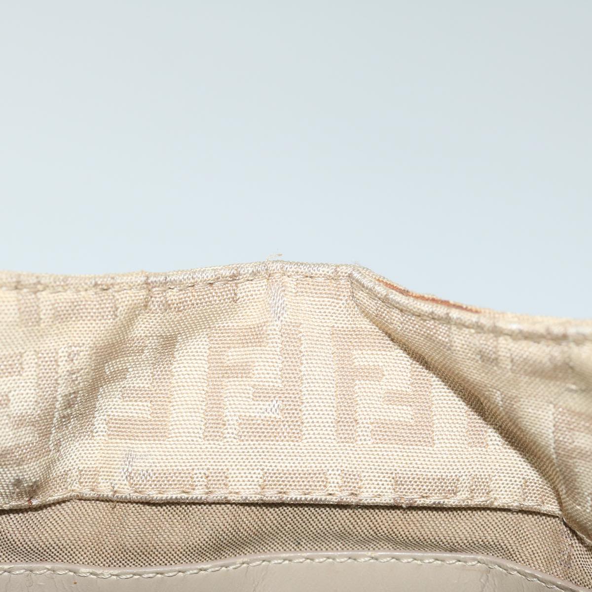 FENDI Zucchino Canvas Shoulder Bag Beige yk9541