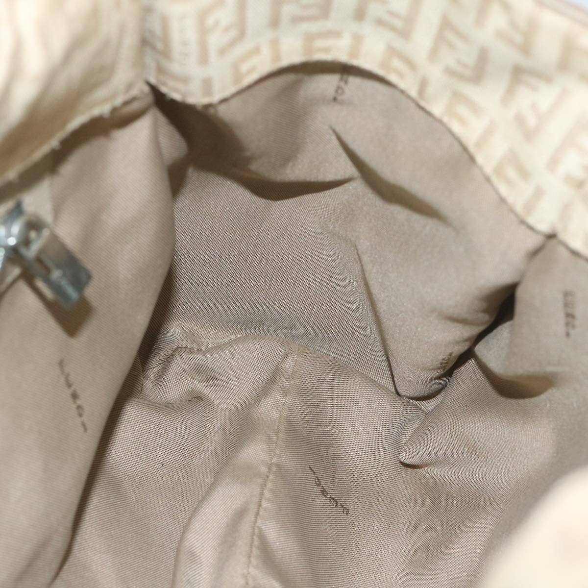 FENDI Zucchino Canvas Shoulder Bag Beige yk9541