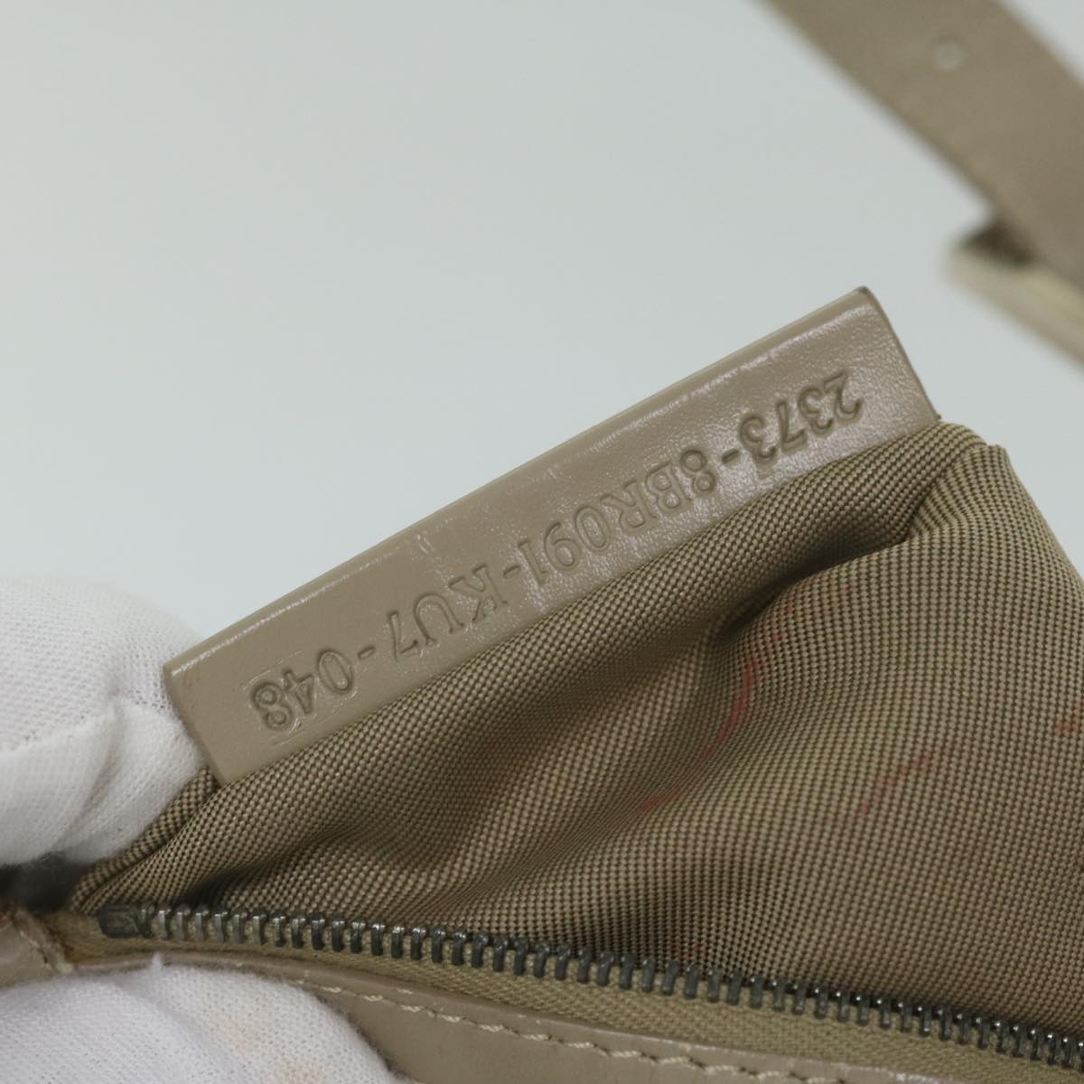 FENDI Zucchino Canvas Shoulder Bag Beige yk9541