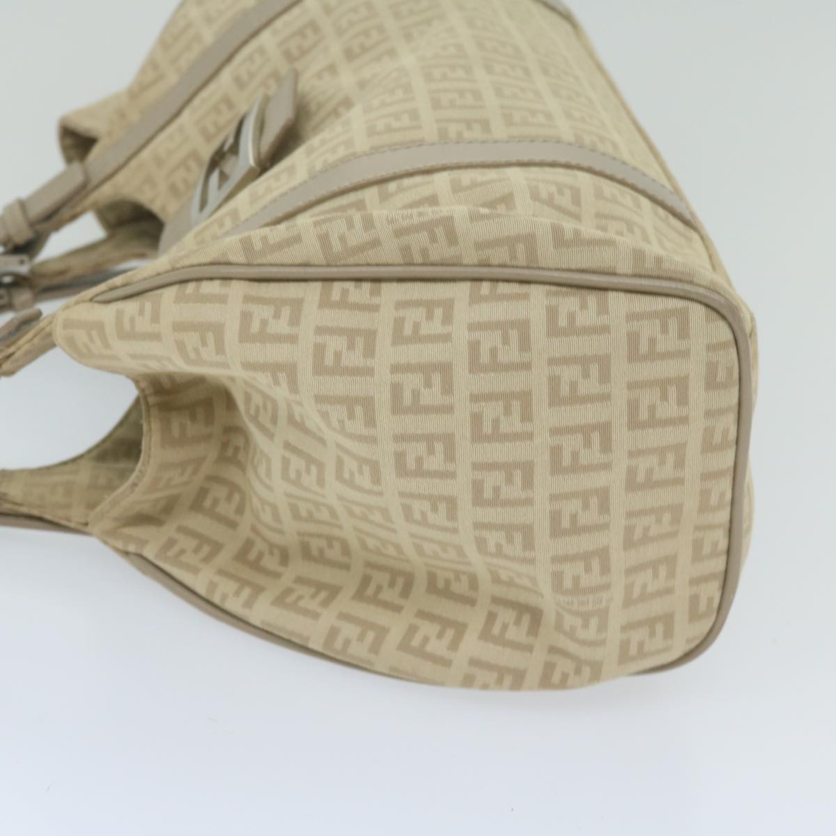 FENDI Zucchino Canvas Shoulder Bag Beige yk9541