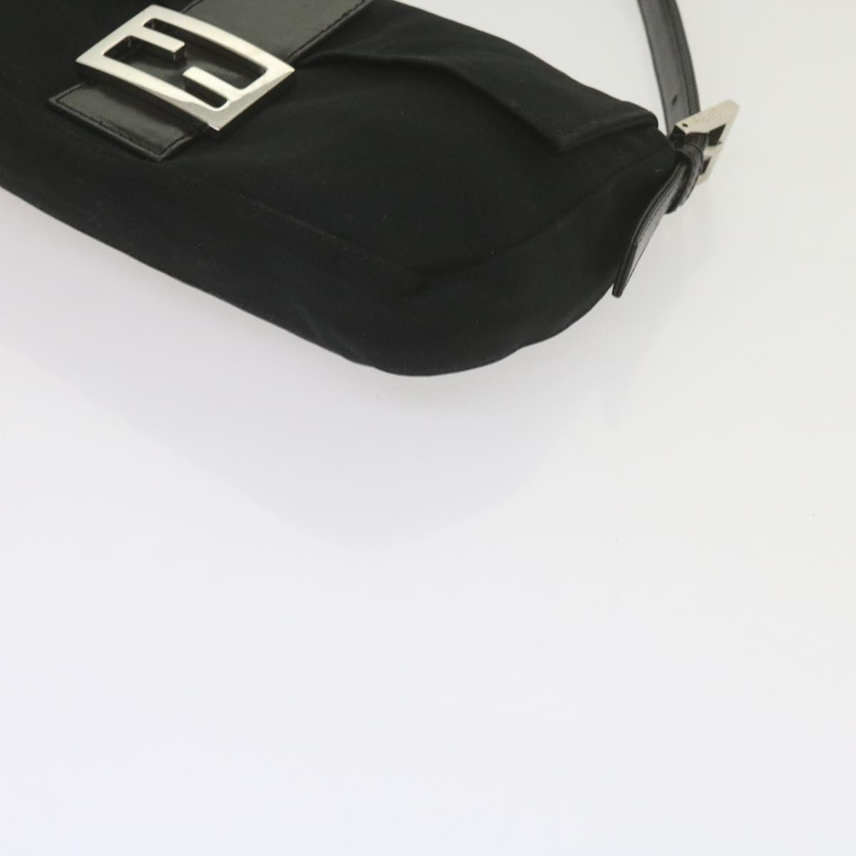 FENDI Mamma Baguette Shoulder Bag Nylon Black yk9545