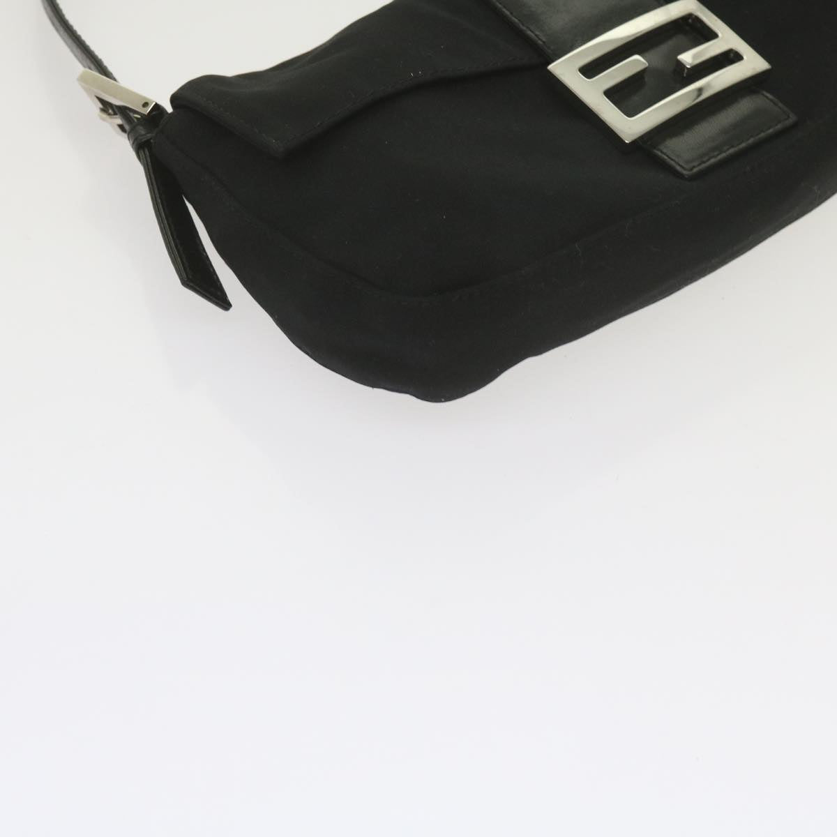 FENDI Mamma Baguette Shoulder Bag Nylon Black yk9545
