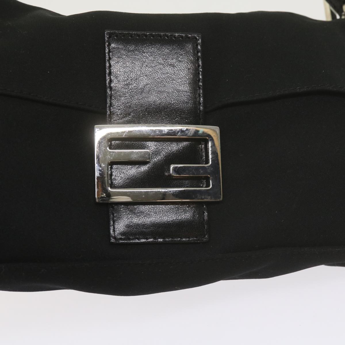 FENDI Mamma Baguette Shoulder Bag Nylon Black yk9545