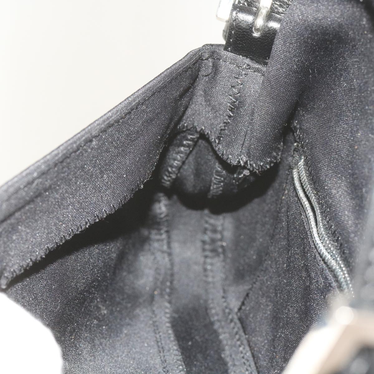 FENDI Mamma Baguette Shoulder Bag Nylon Black yk9545
