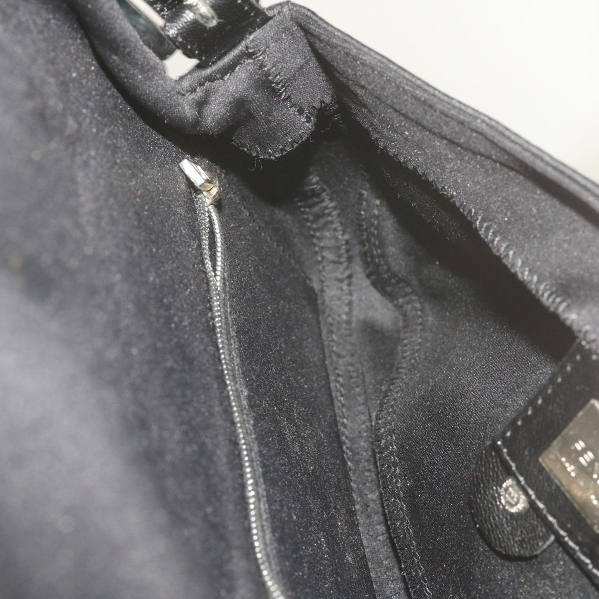 FENDI Mamma Baguette Shoulder Bag Nylon Black yk9545