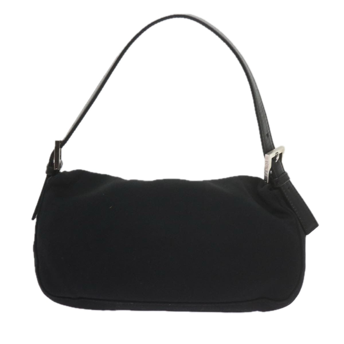 FENDI Mamma Baguette Shoulder Bag Nylon Black yk9545