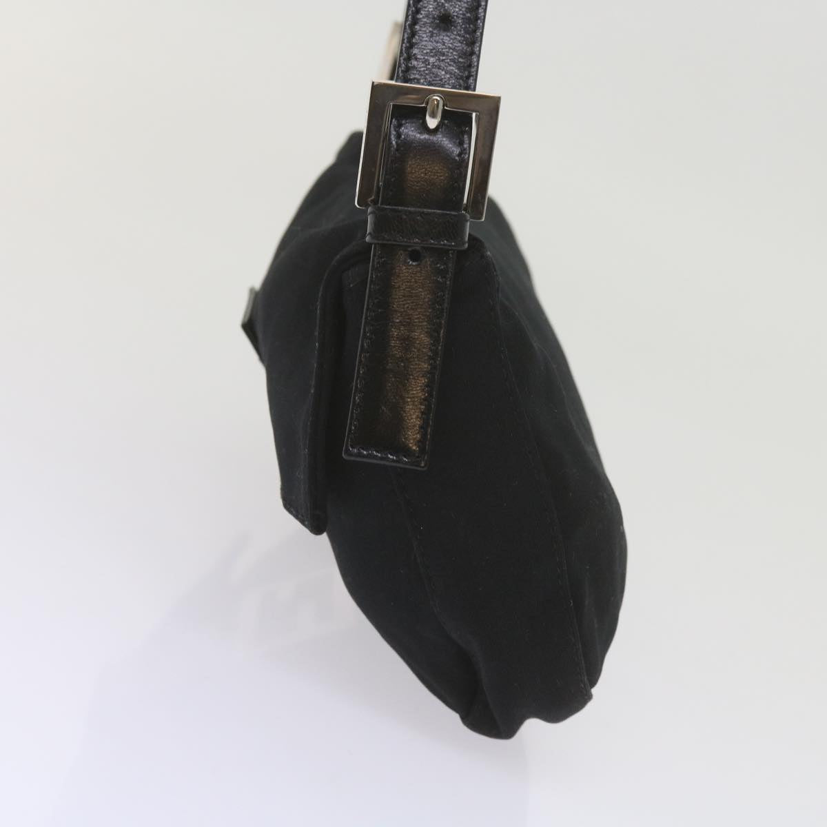 FENDI Mamma Baguette Shoulder Bag Nylon Black yk9545