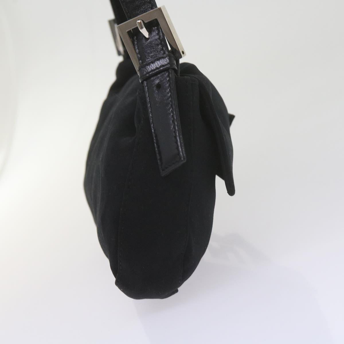FENDI Mamma Baguette Shoulder Bag Nylon Black yk9545