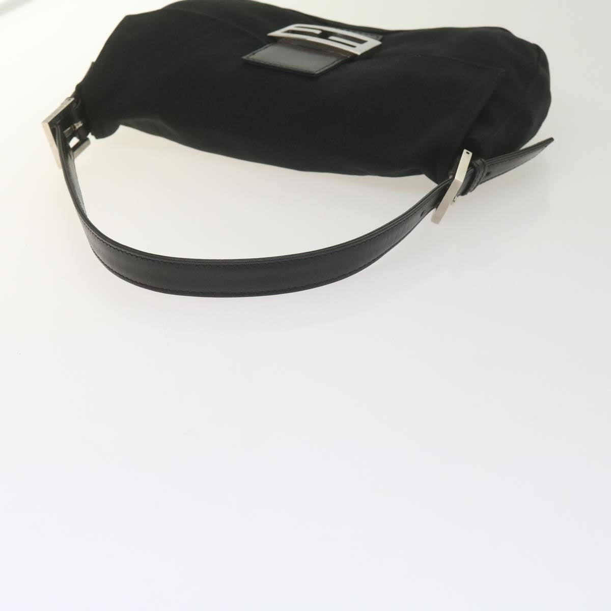FENDI Mamma Baguette Shoulder Bag Nylon Black yk9545