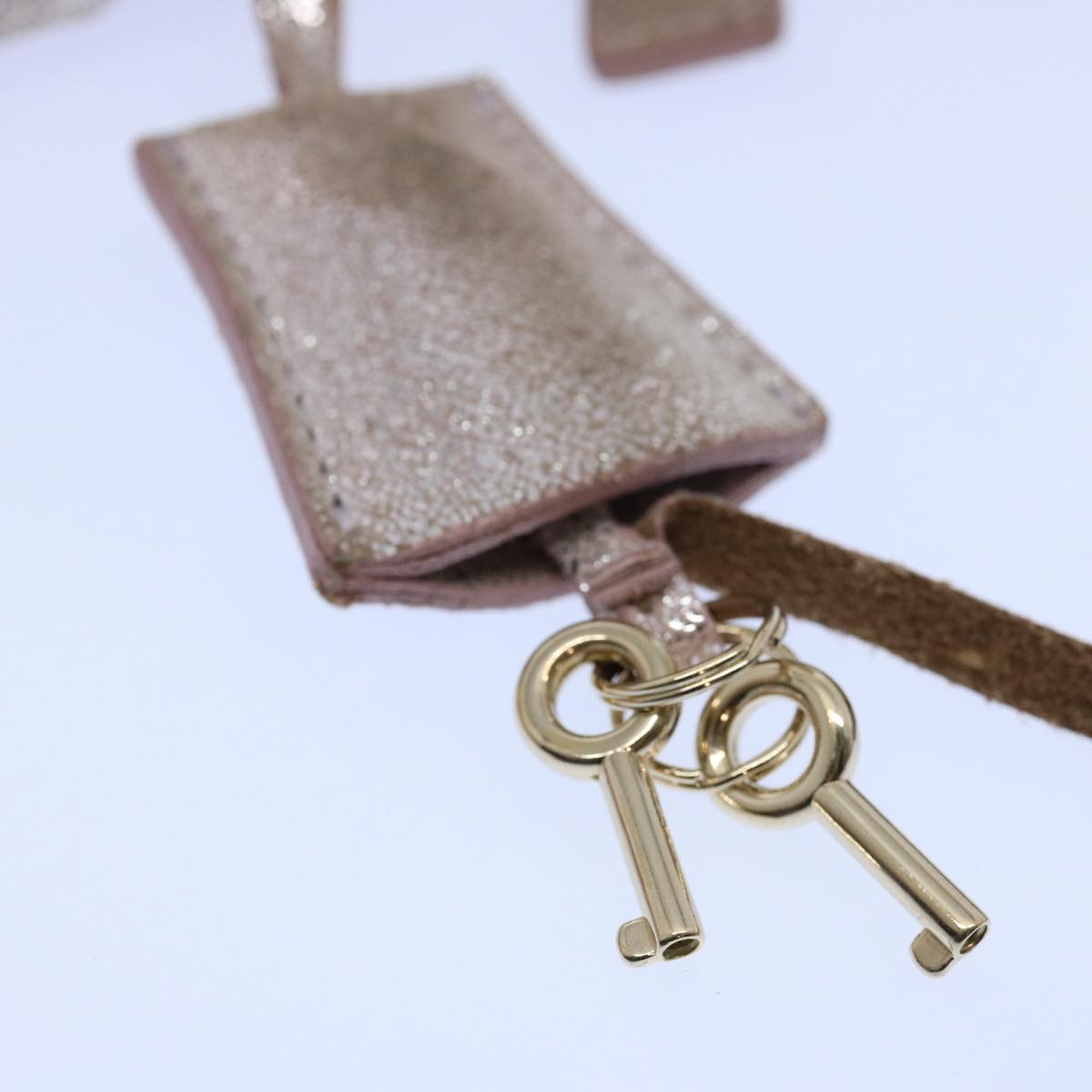 FENDI Zucchino Canvas Hand Bag Silver yk9629