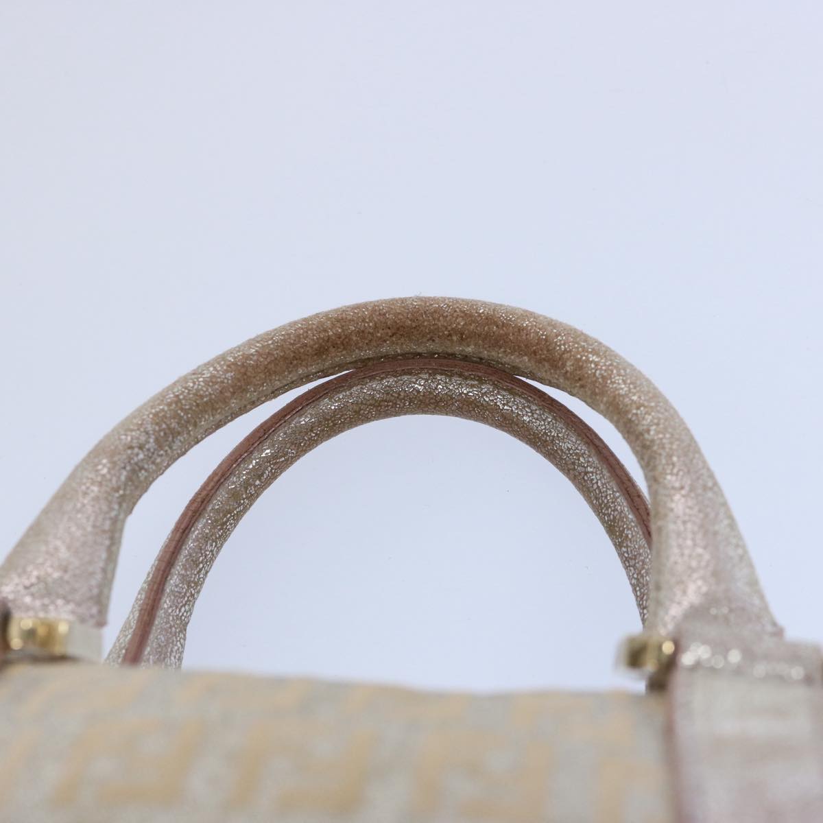 FENDI Zucchino Canvas Hand Bag Silver yk9629