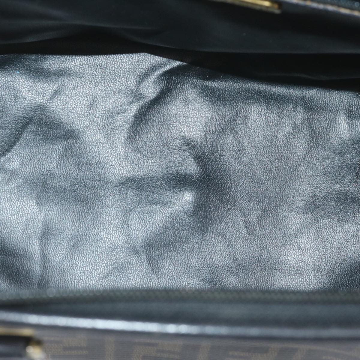 FENDI Zucca Canvas Boston Bag Black Brown yk9674
