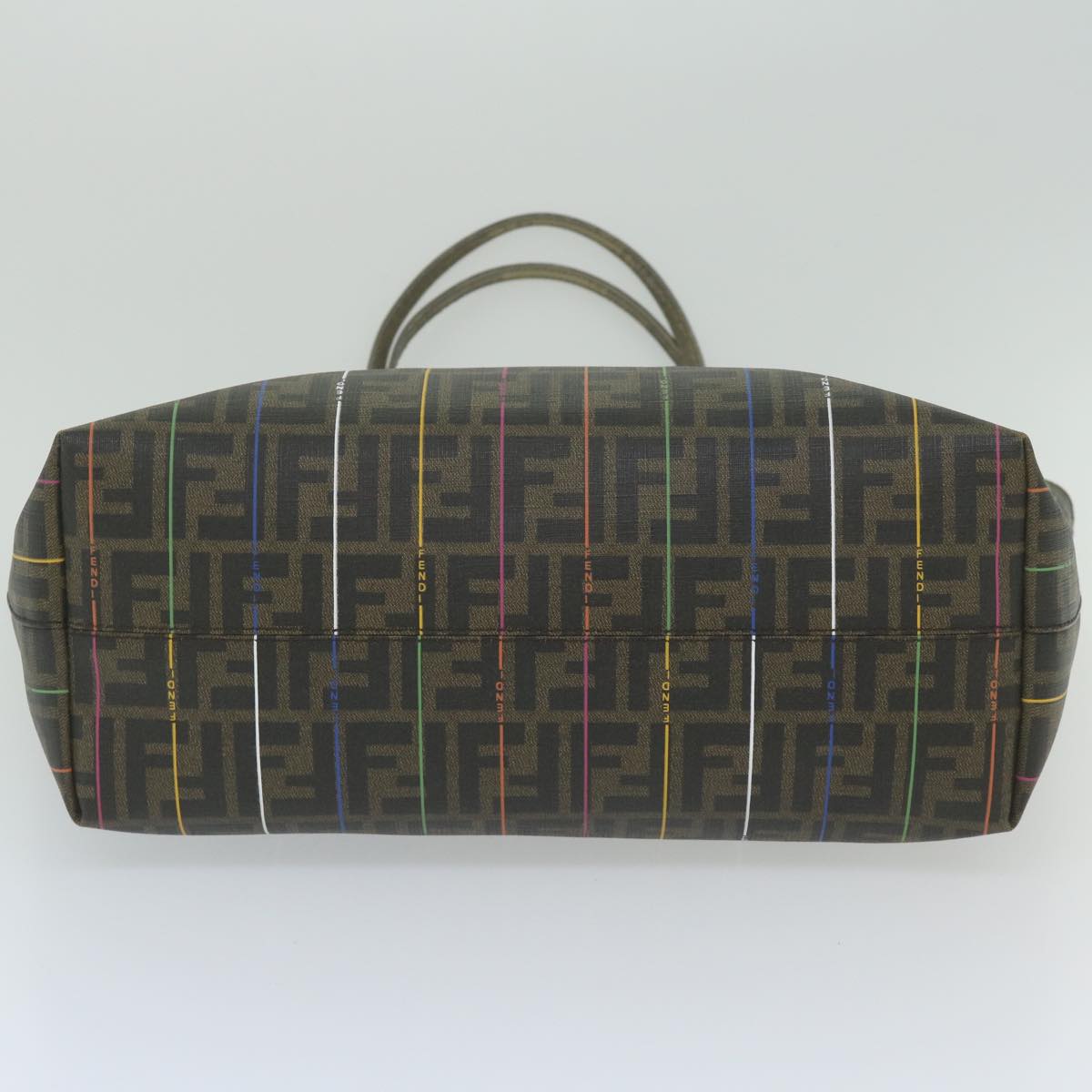 FENDI Zucca Canvas Tote Bag Brown Black yk9679