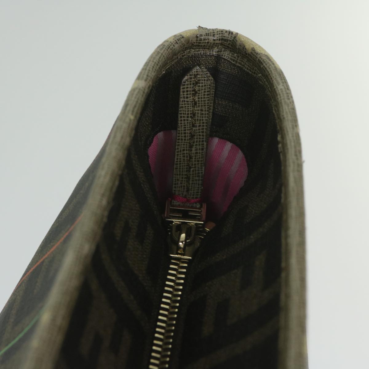FENDI Zucca Canvas Tote Bag Brown Black yk9679
