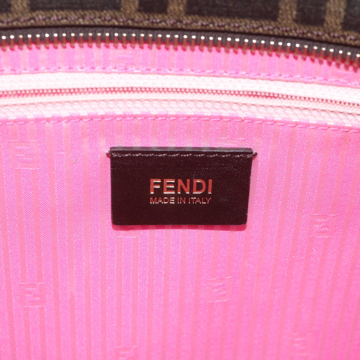FENDI Zucca Canvas Tote Bag Brown Black yk9679
