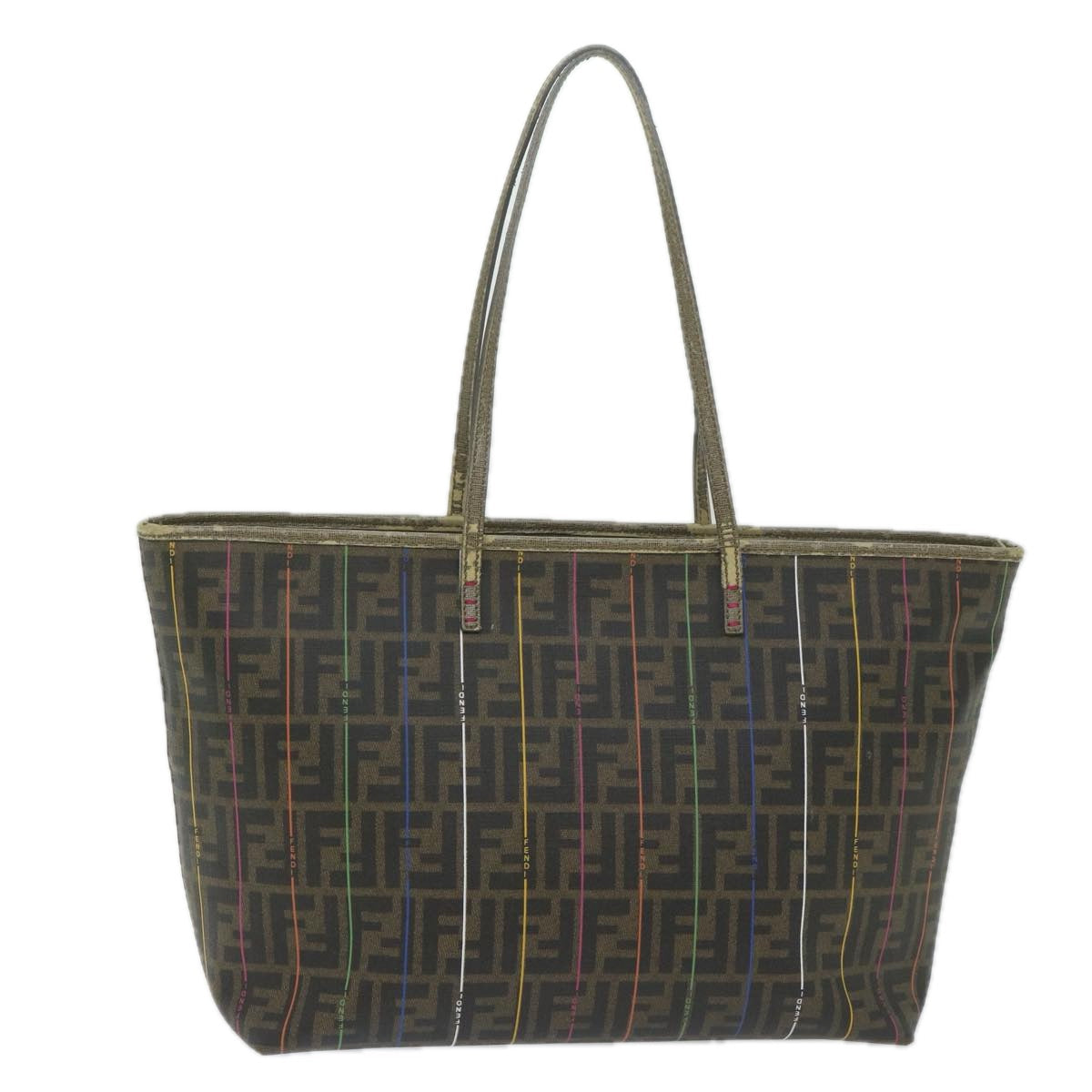 FENDI Zucca Canvas Tote Bag Brown Black yk9679